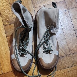 Zara Beige and Brown Combat Boots